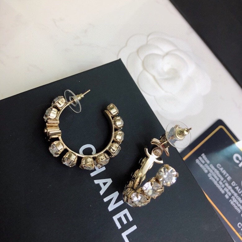 CHANEL Crystal Earrings