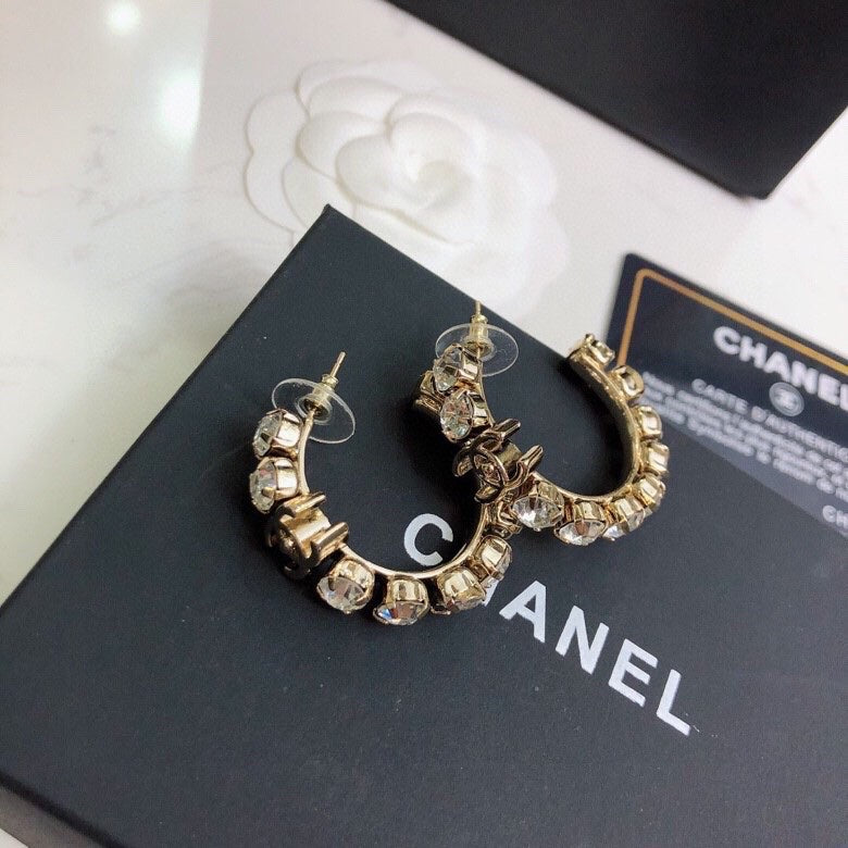 CHANEL Crystal Earrings
