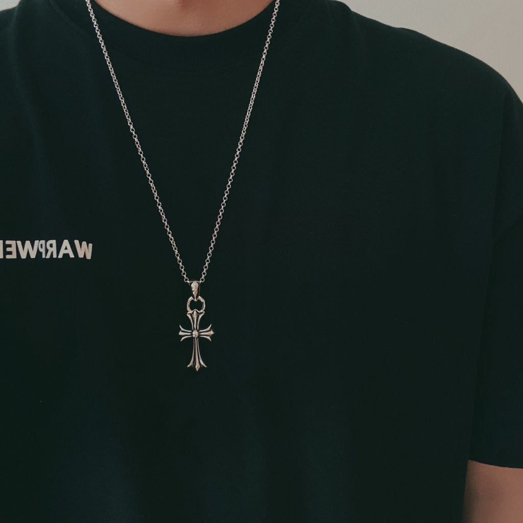 Pearl Vintage Cross Necklace
