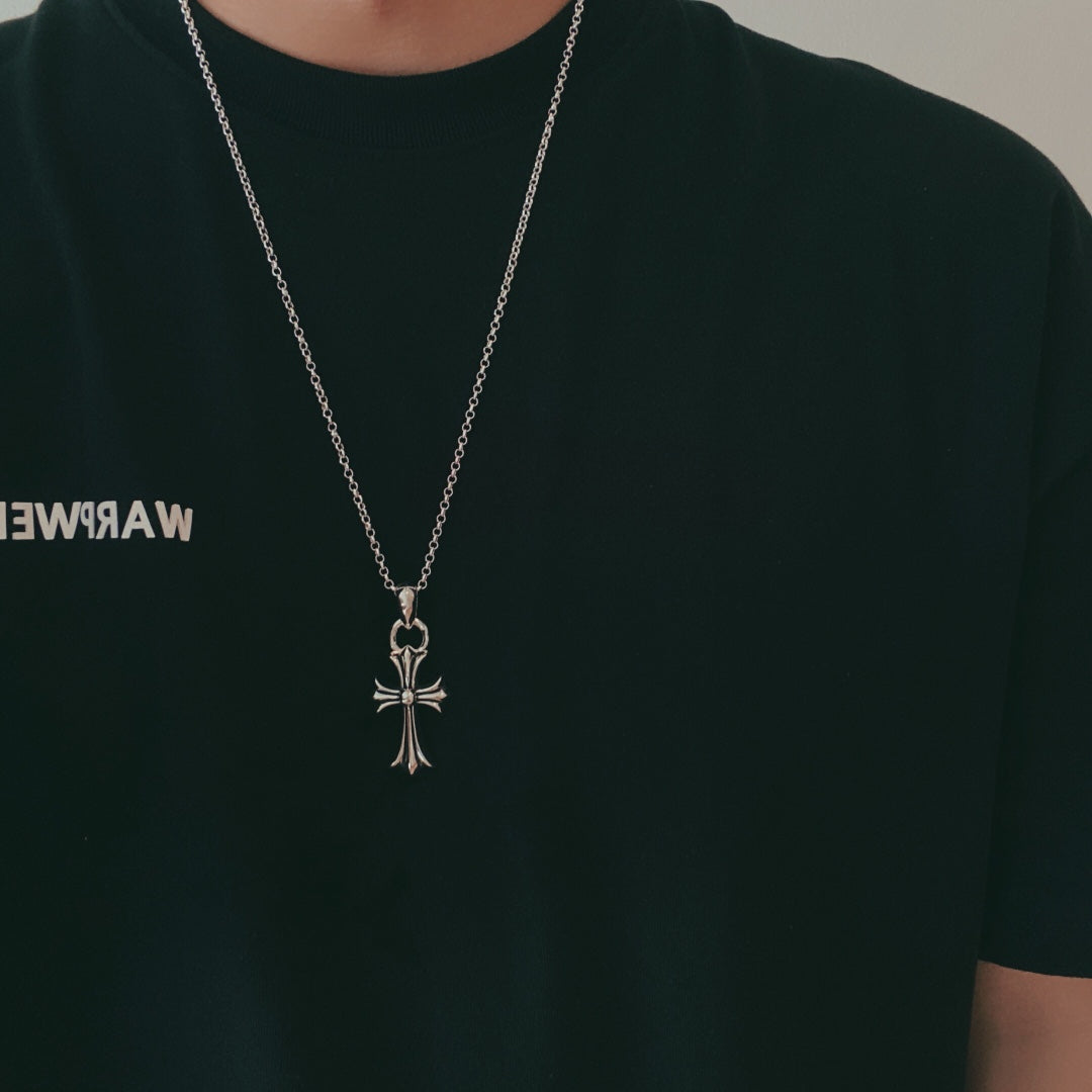 Pearl Vintage Cross Necklace