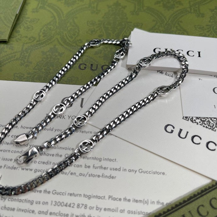 GUCCI Enamel Interlocking-G Wide Necklace