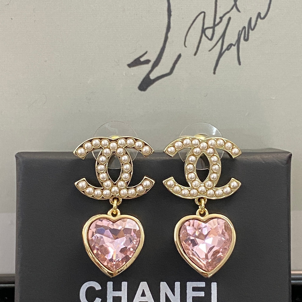 CHANEL Crystal Double-C Pendant Necklace