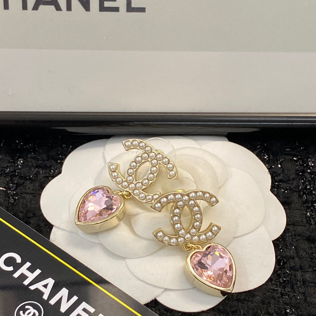 CHANEL Crystal Double-C Pendant Necklace