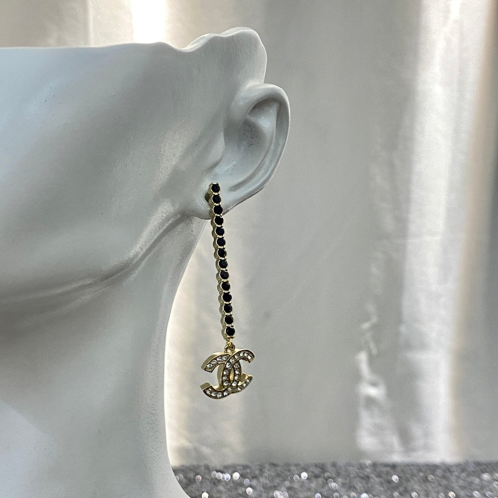 CHANEL Crystal Double-C Pendant Necklace