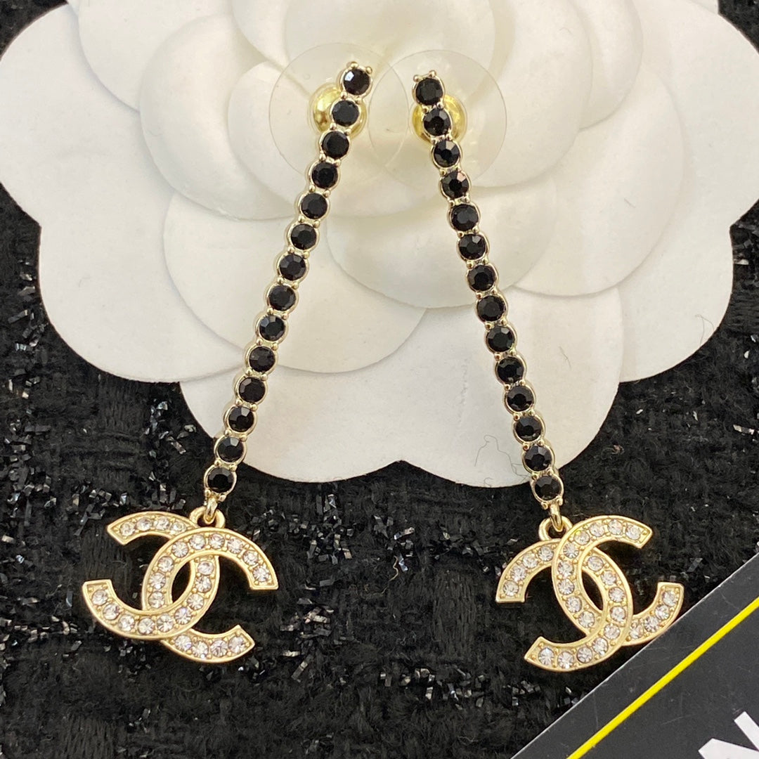 CHANEL Crystal Double-C Pendant Necklace