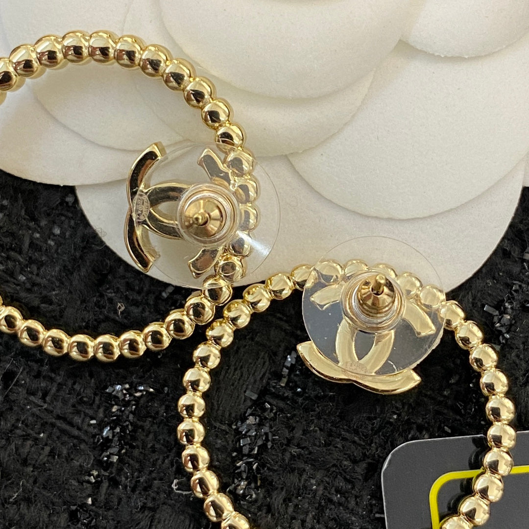 CHANEL Pearl Crystal Double-C Earrings