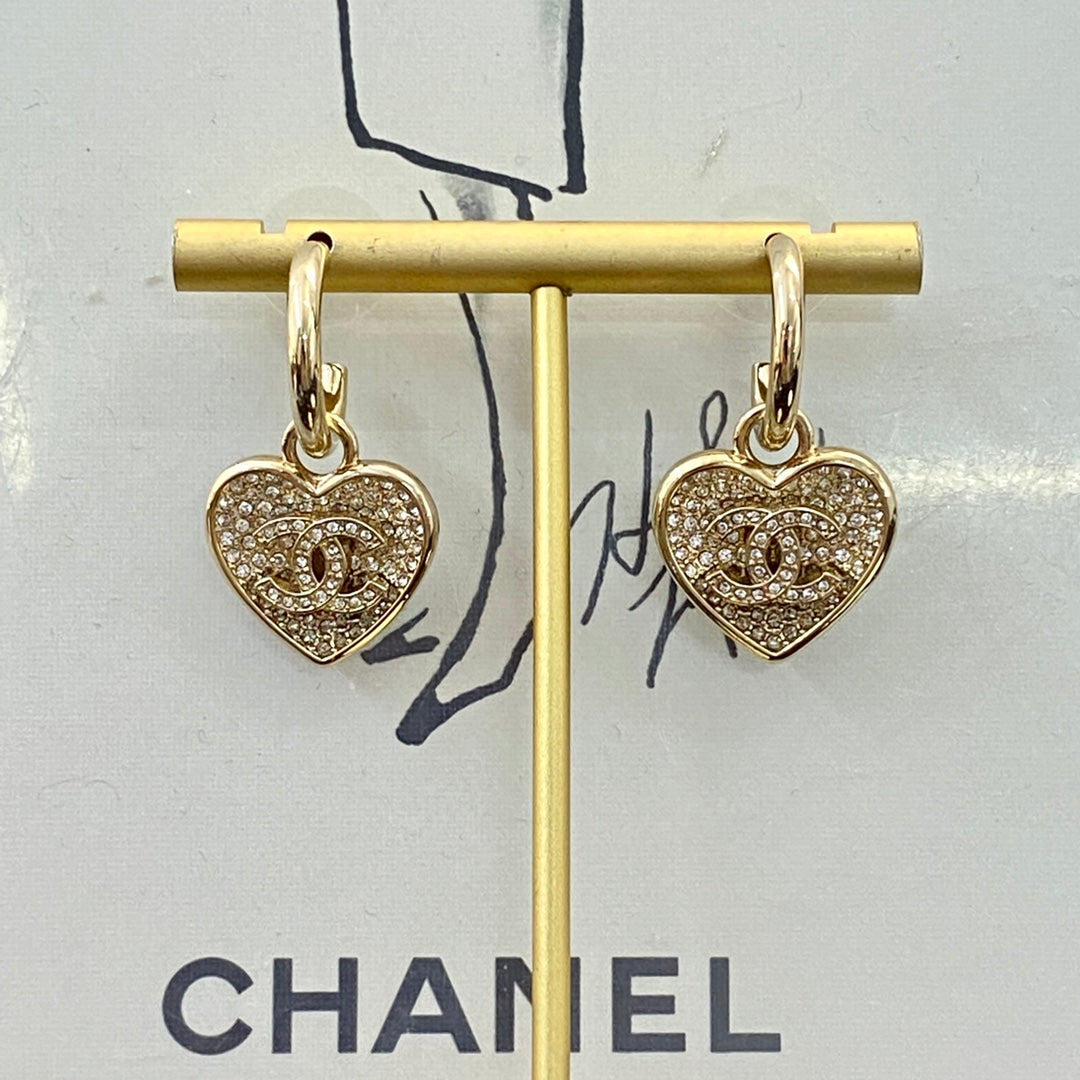 CHANEL Crystal Double-C Pendant Necklace