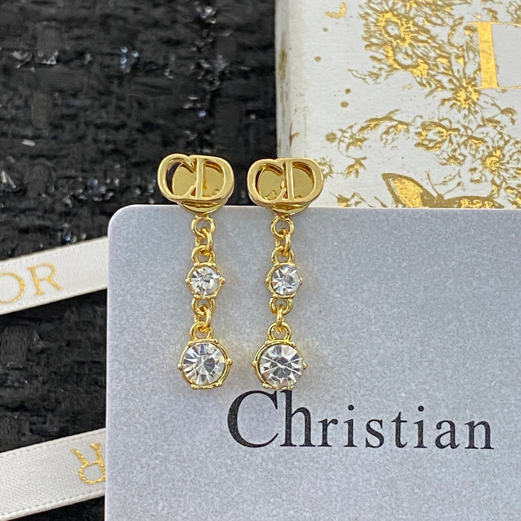 DIOR Crystal Tassel Pendant Necklace