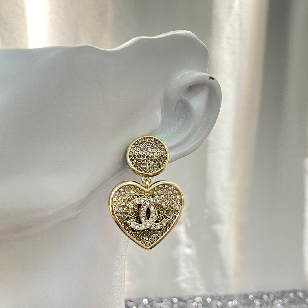 CHANEL Crystal Double-C Earrings