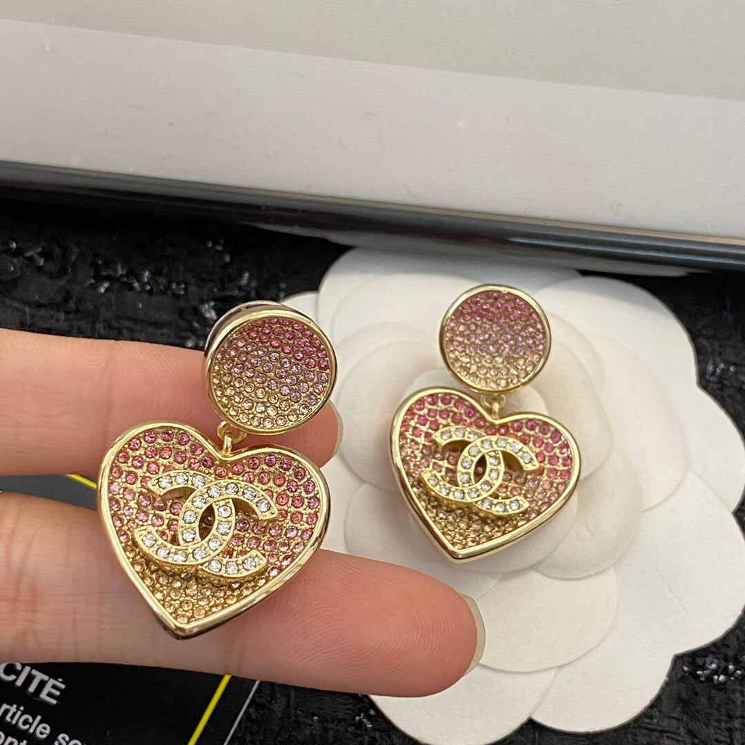 CHANEL Crystal Double-C Pendant Necklace