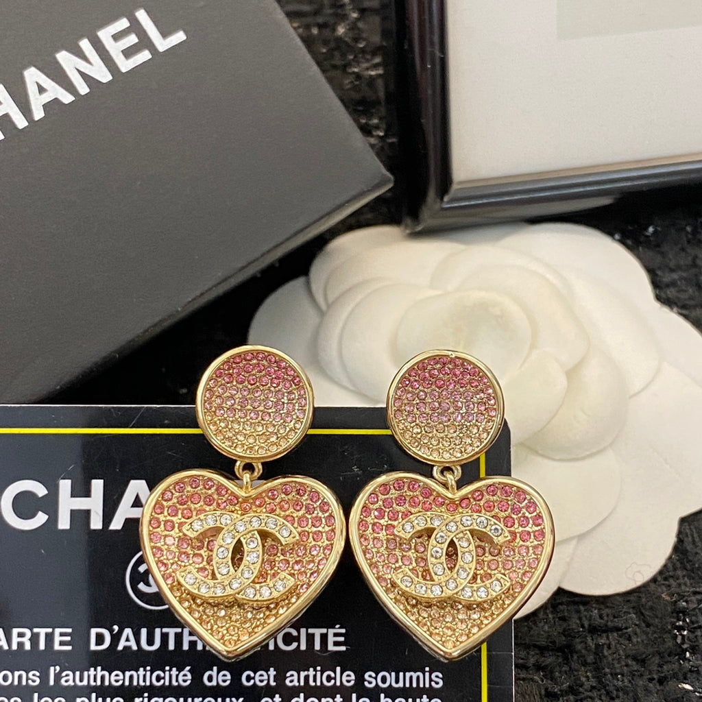 CHANEL Crystal Double-C Pendant Necklace