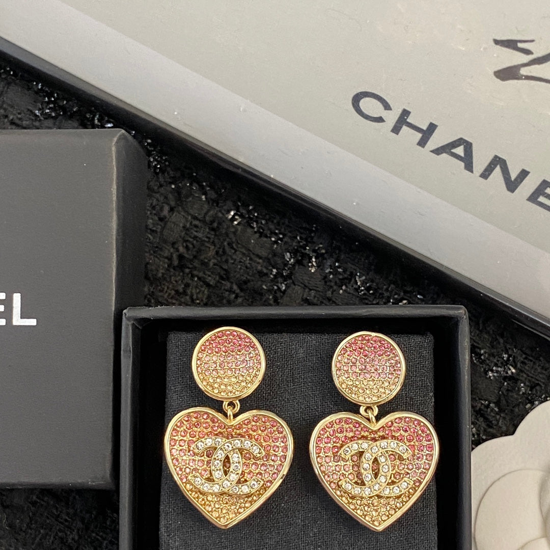 CHANEL Crystal Double-C Pendant Necklace