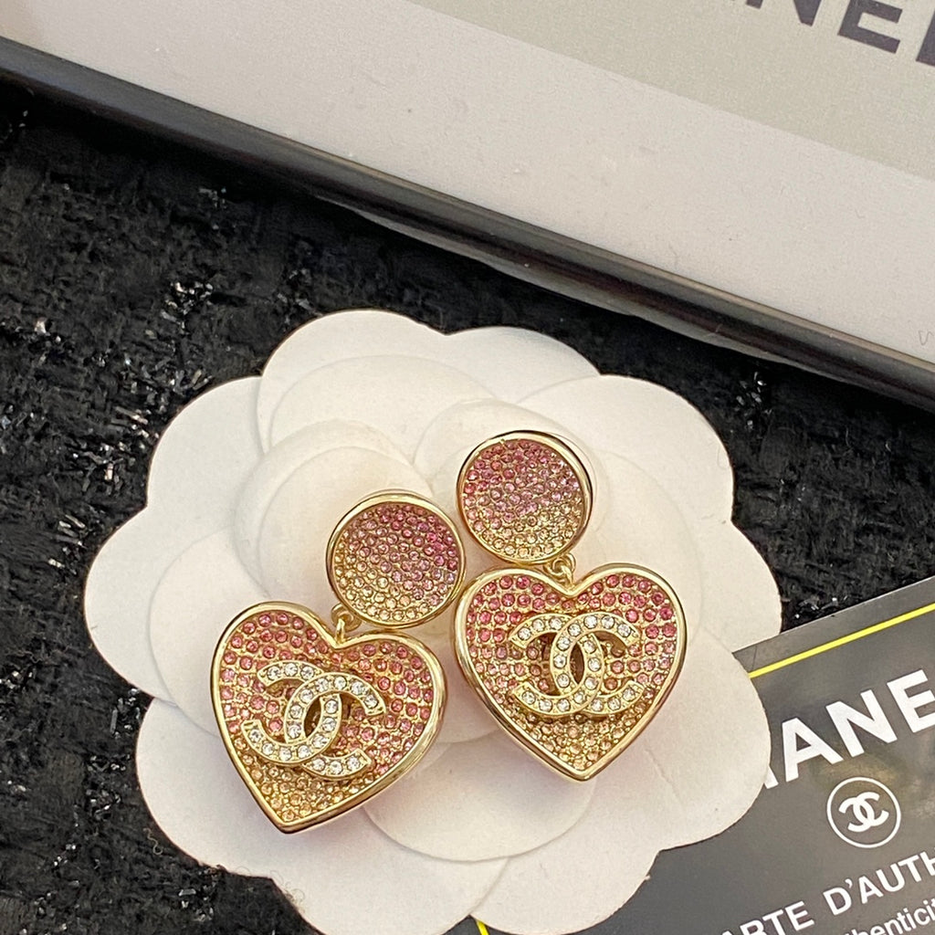 CHANEL Crystal Double-C Pendant Necklace