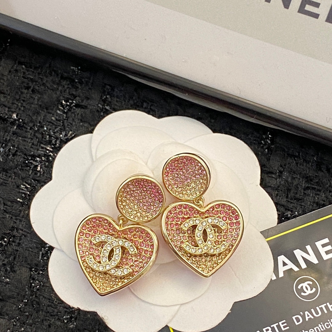 CHANEL Crystal Double-C Pendant Necklace