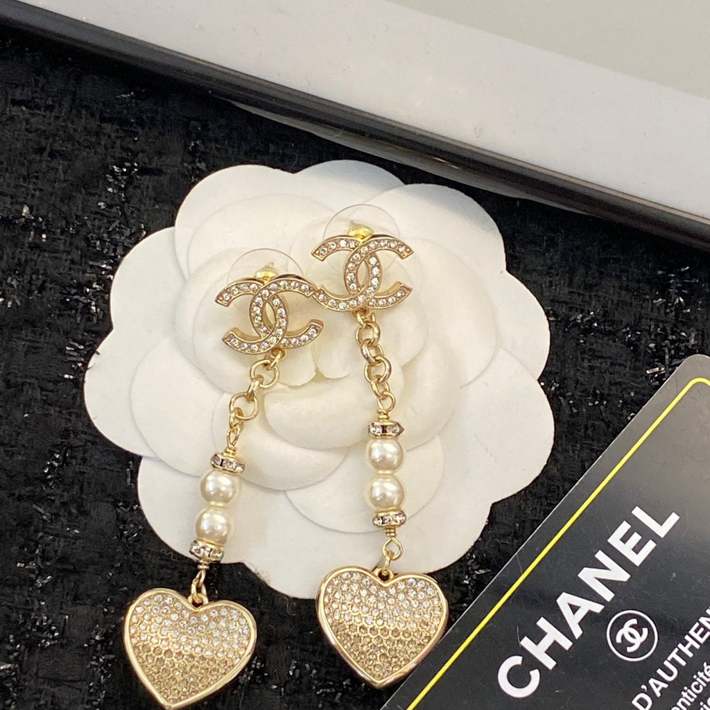 CHANEL Pearl Crystal Double-C Pendant Necklace