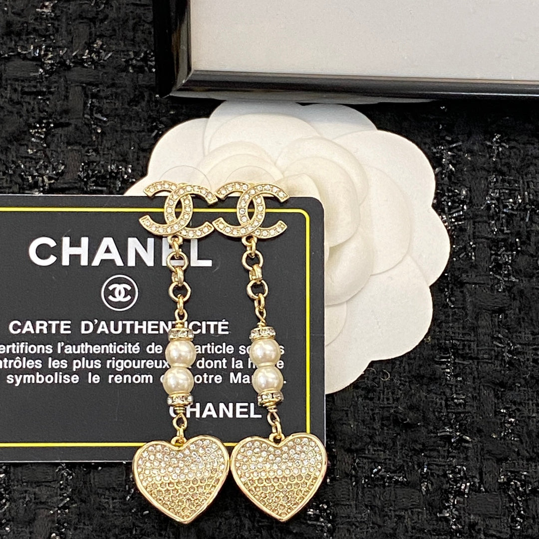 CHANEL Pearl Crystal Double-C Pendant Necklace