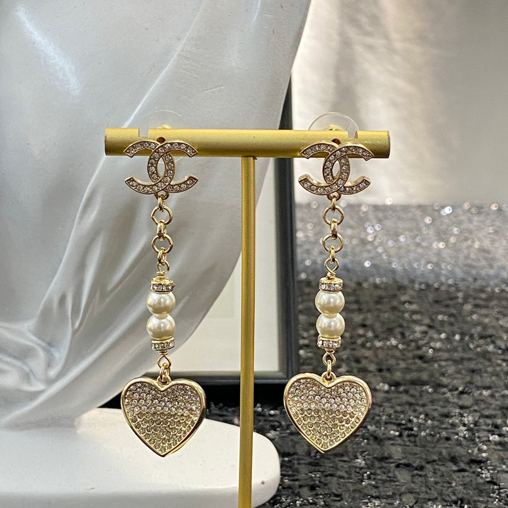 CHANEL Pearl Crystal Double-C Pendant Necklace