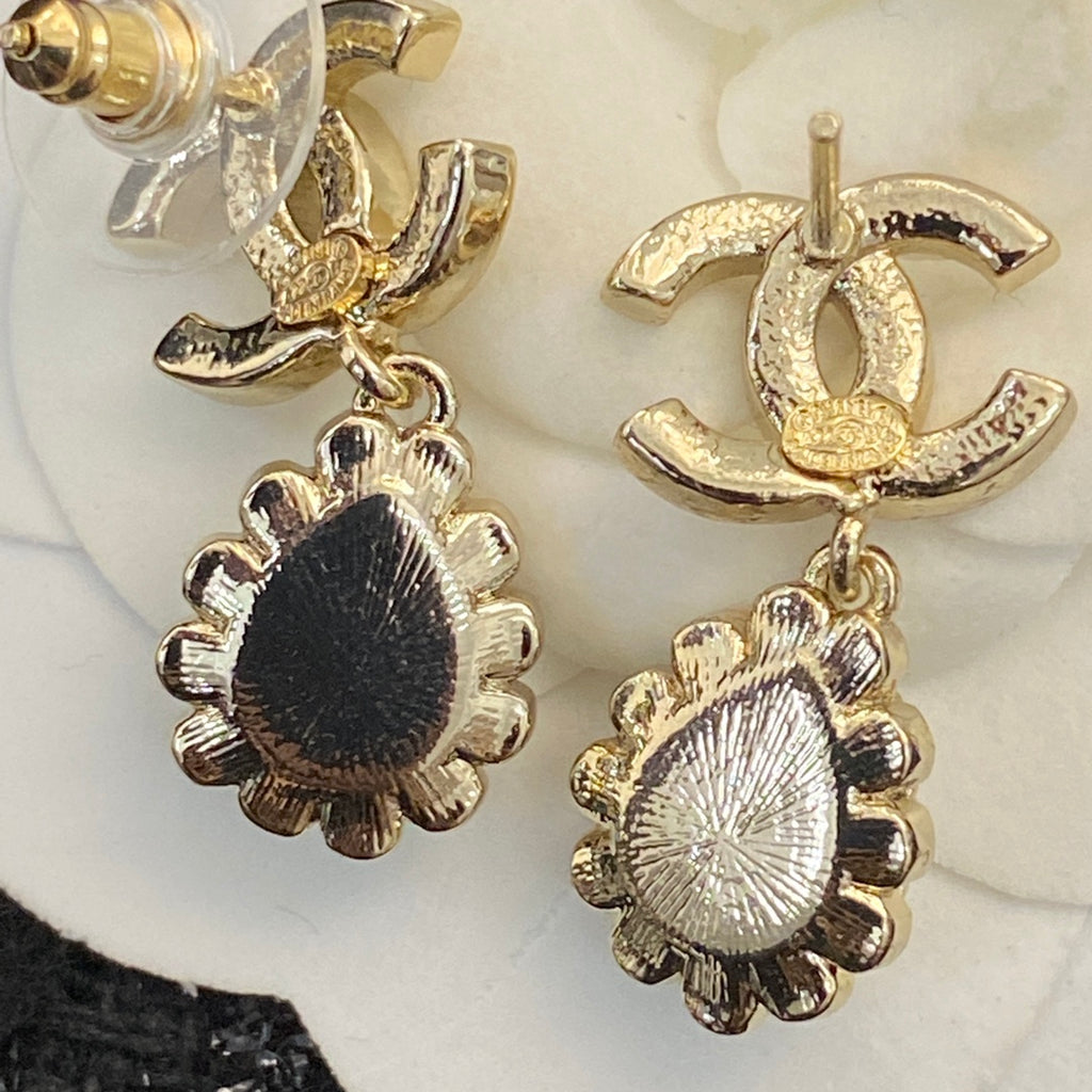 CHANEL Crystal Double-C Earrings