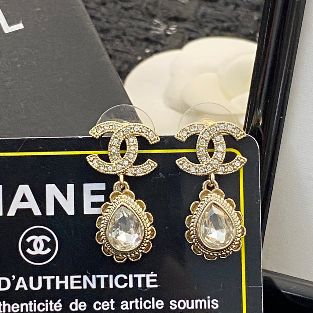CHANEL Crystal Double-C Earrings