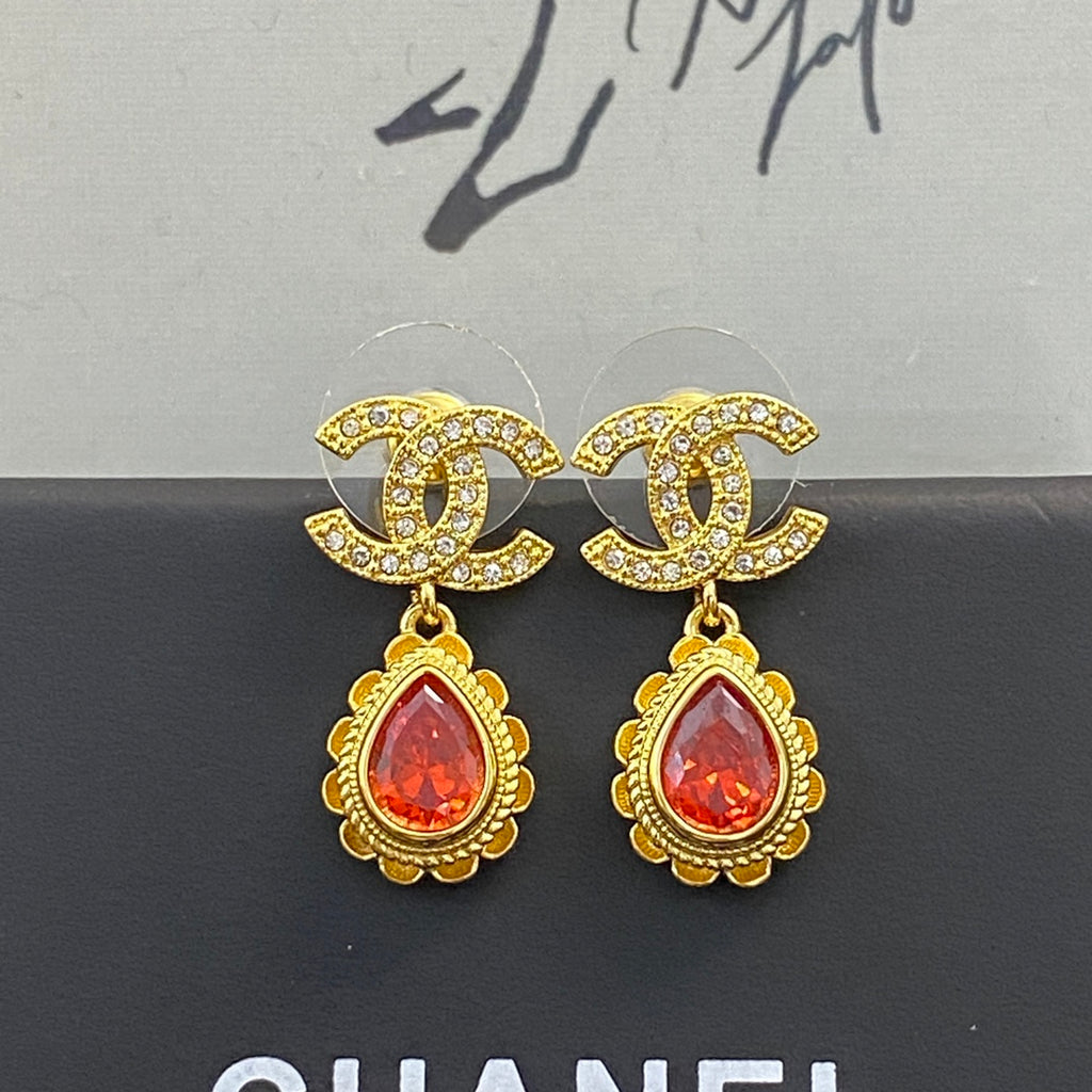 CHANEL Crystal Double-C Earrings
