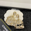 CHANEL Pearl Crystal Vintage Earrings