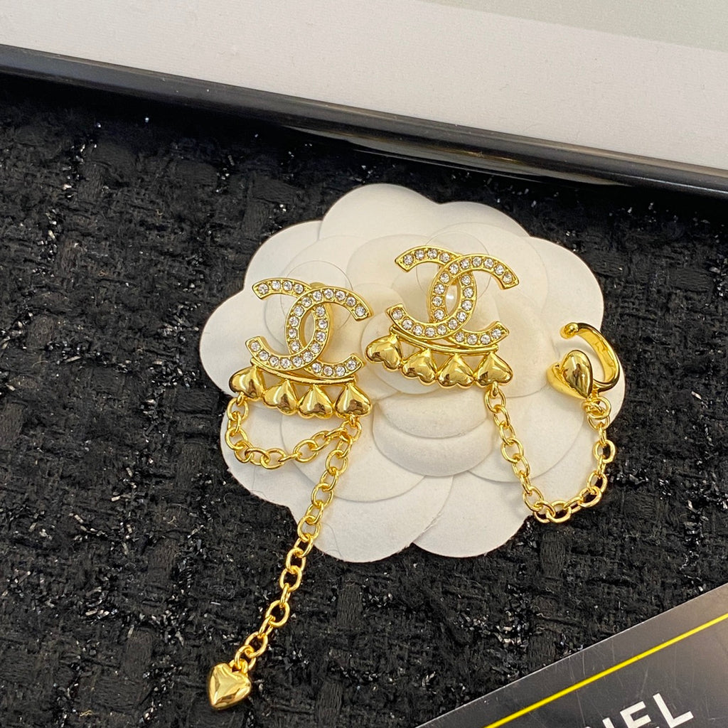 CHANEL Crystal Double-C Earrings