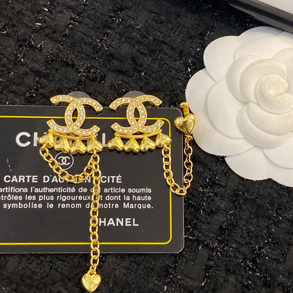 CHANEL Crystal Double-C Earrings
