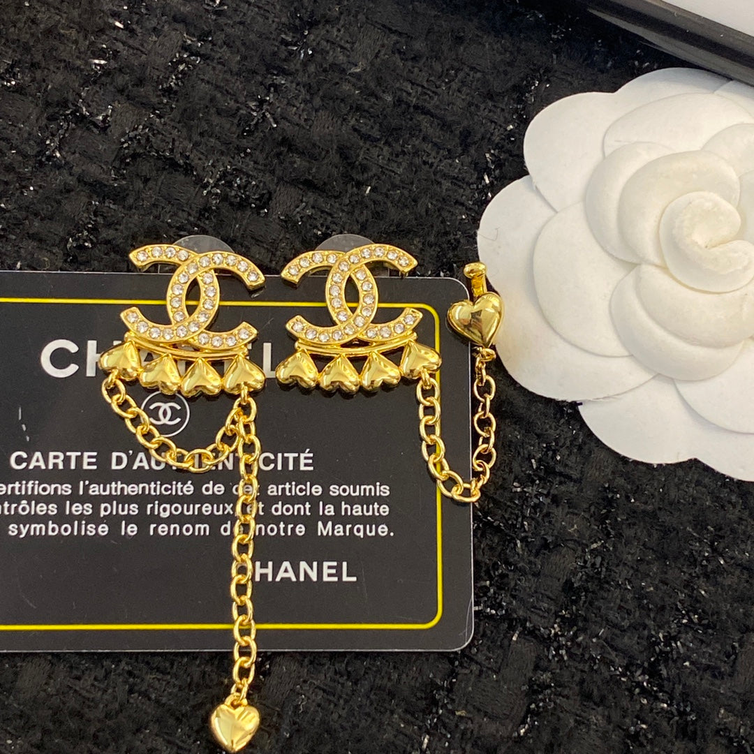 CHANEL Crystal Double-C Earrings