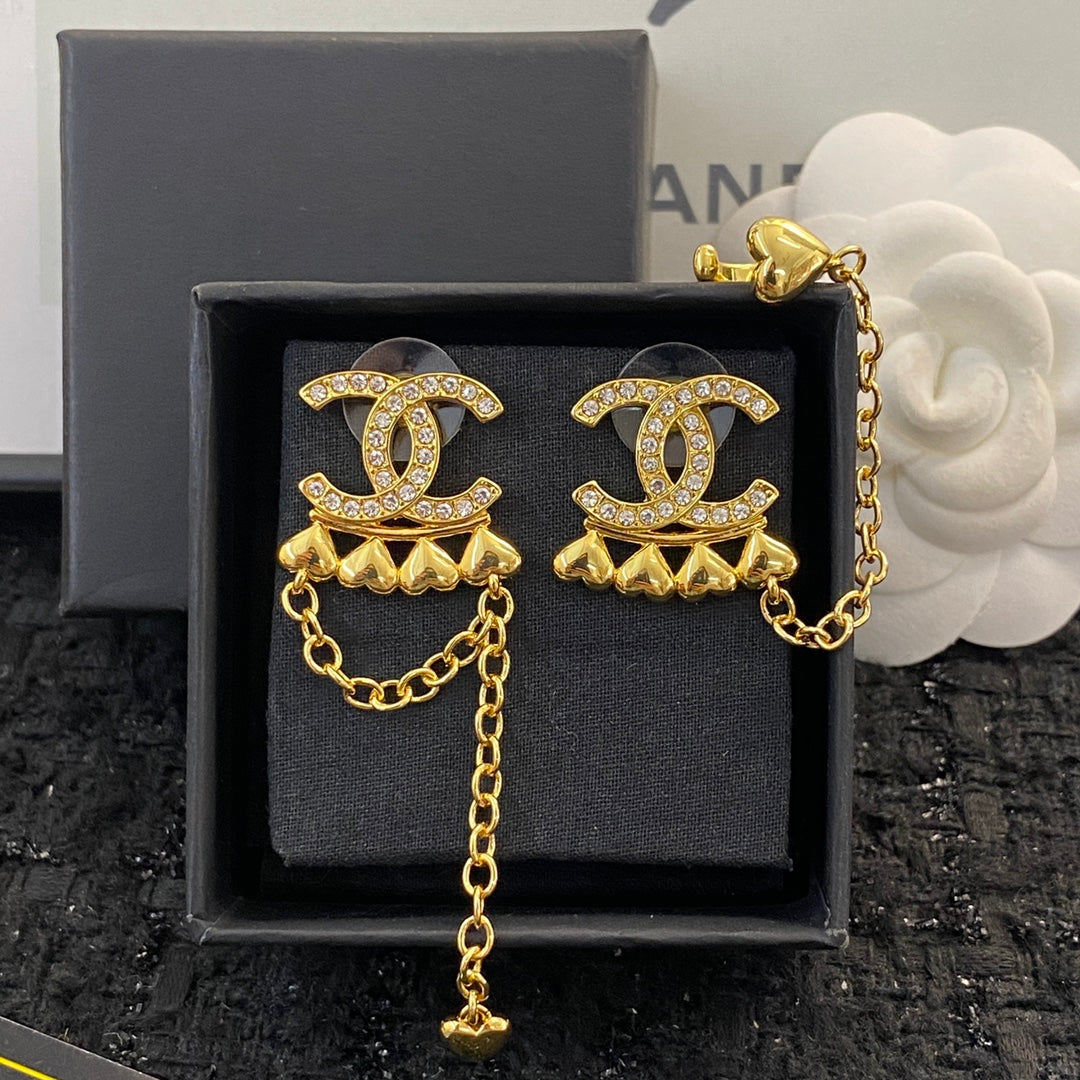 CHANEL Crystal Double-C Earrings