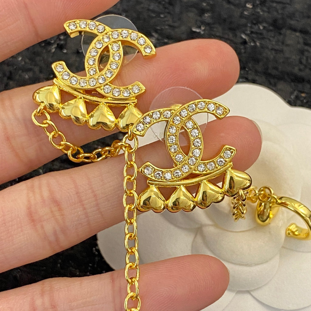 CHANEL Crystal Double-C Earrings