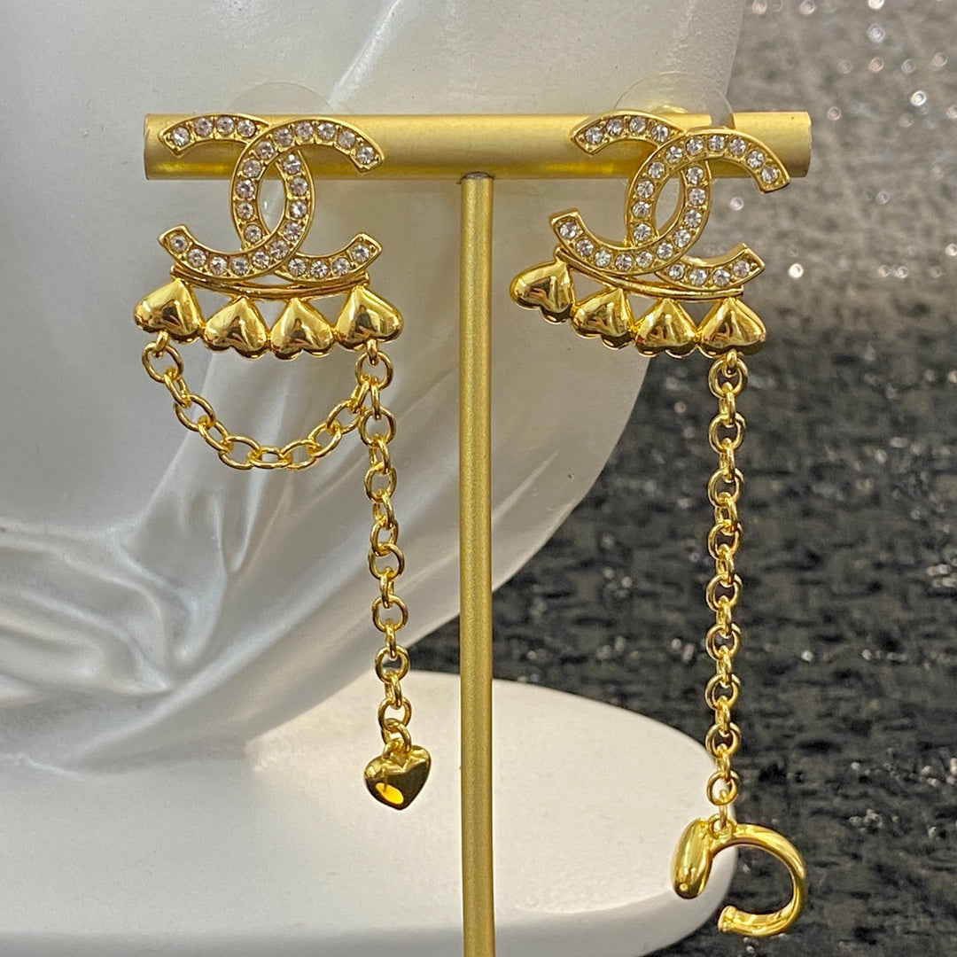 CHANEL Crystal Double-C Earrings