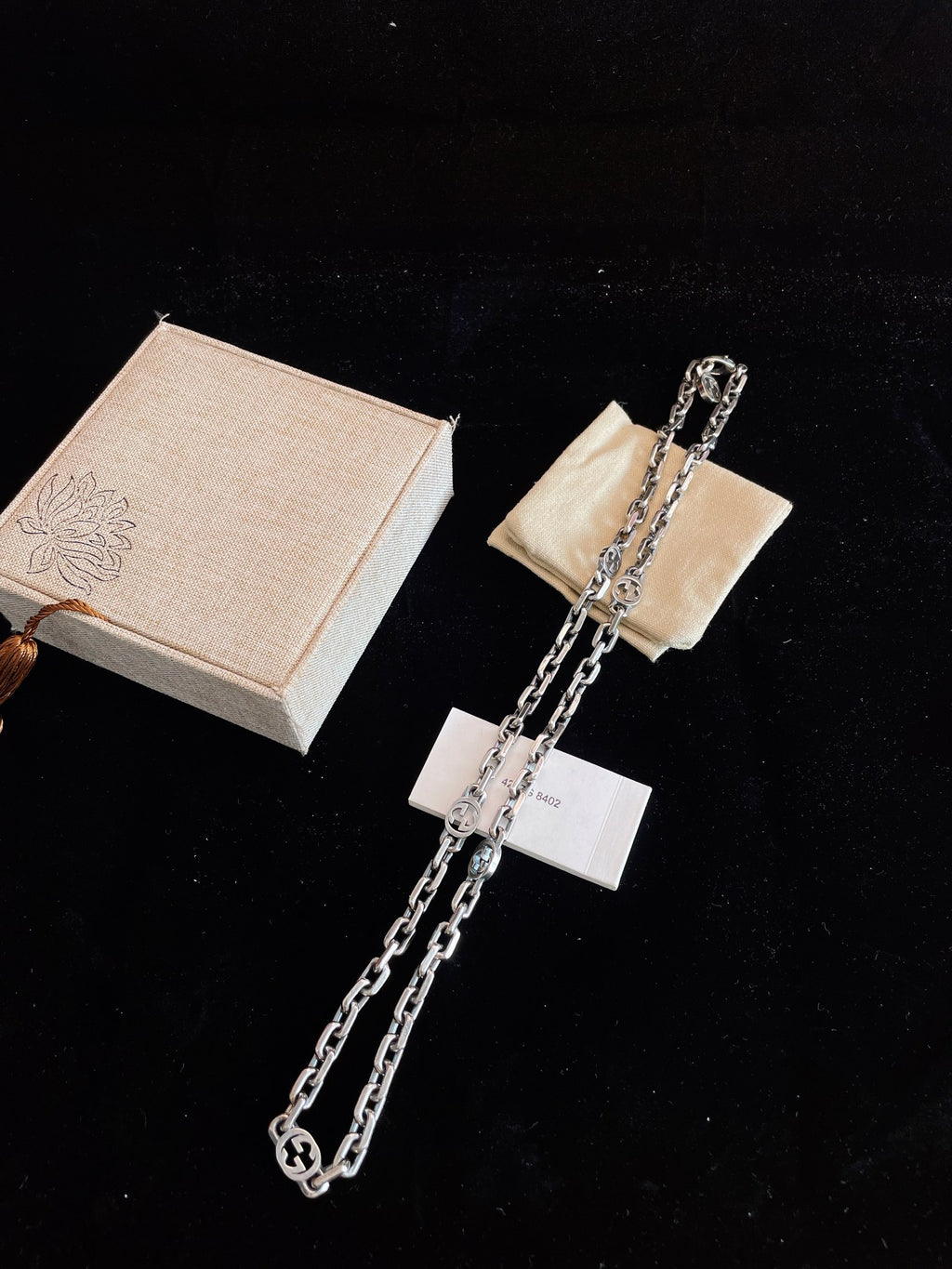 GUCCI 925 Sterling Silver Interlocking-G Necklace