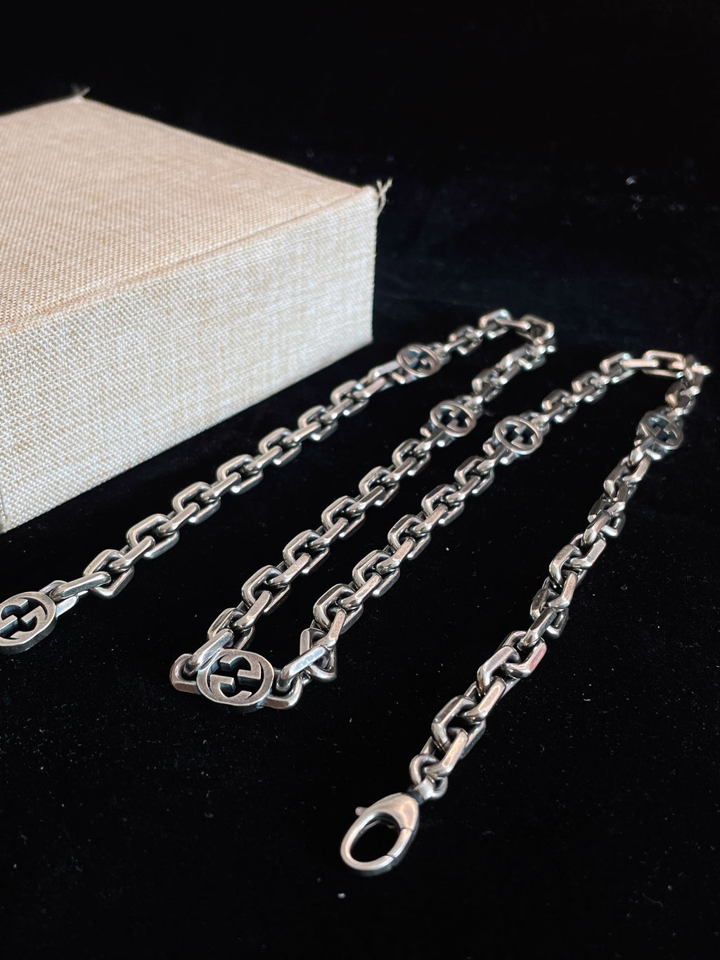 GUCCI 925 Sterling Silver Interlocking-G Necklace