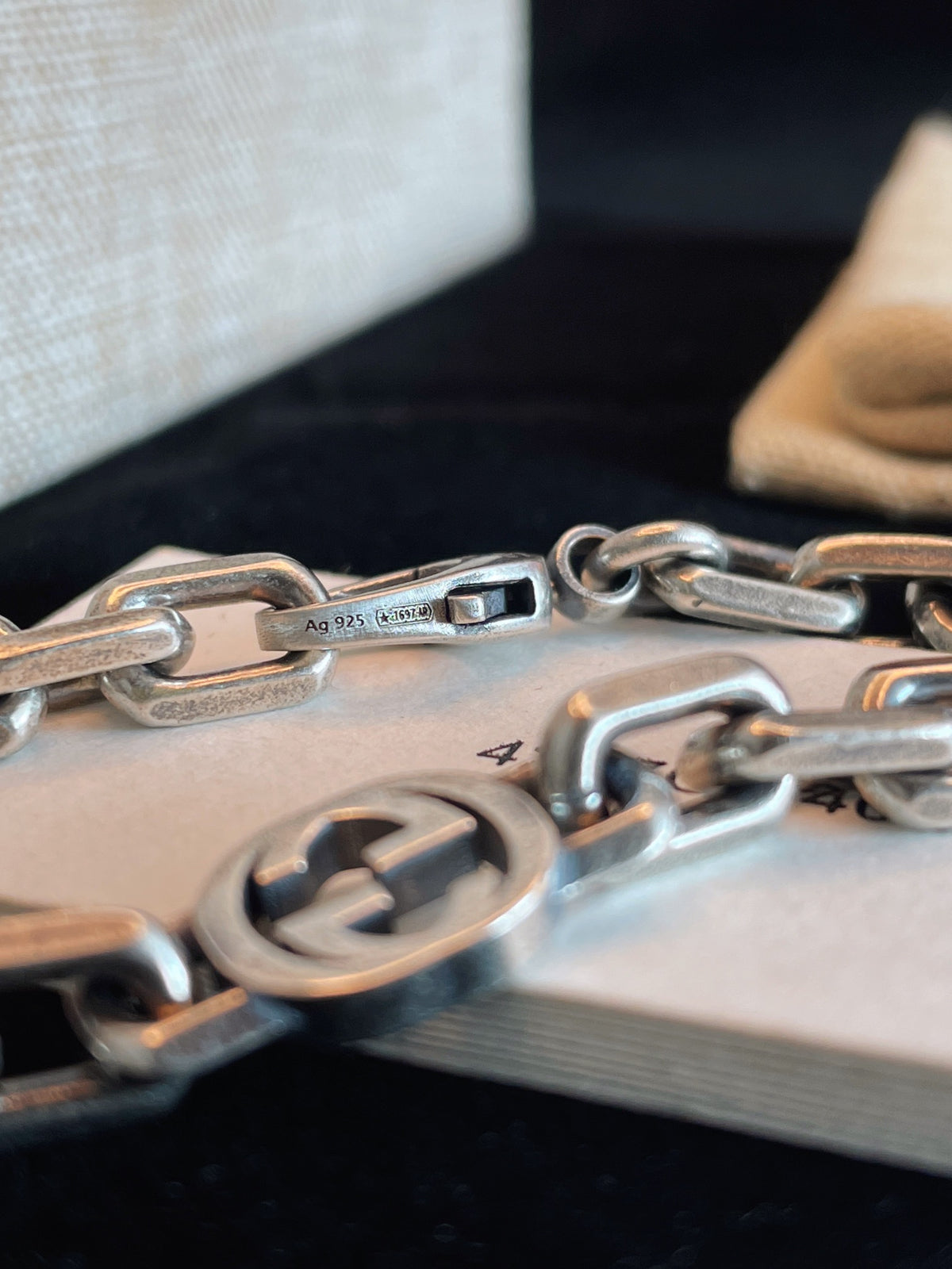 GUCCI 925 Sterling Silver Interlocking-G Necklace