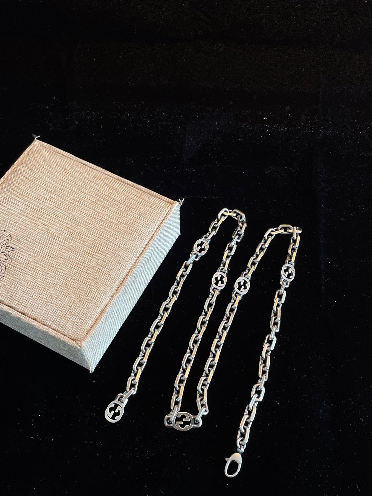 GUCCI 925 Sterling Silver Interlocking-G Necklace