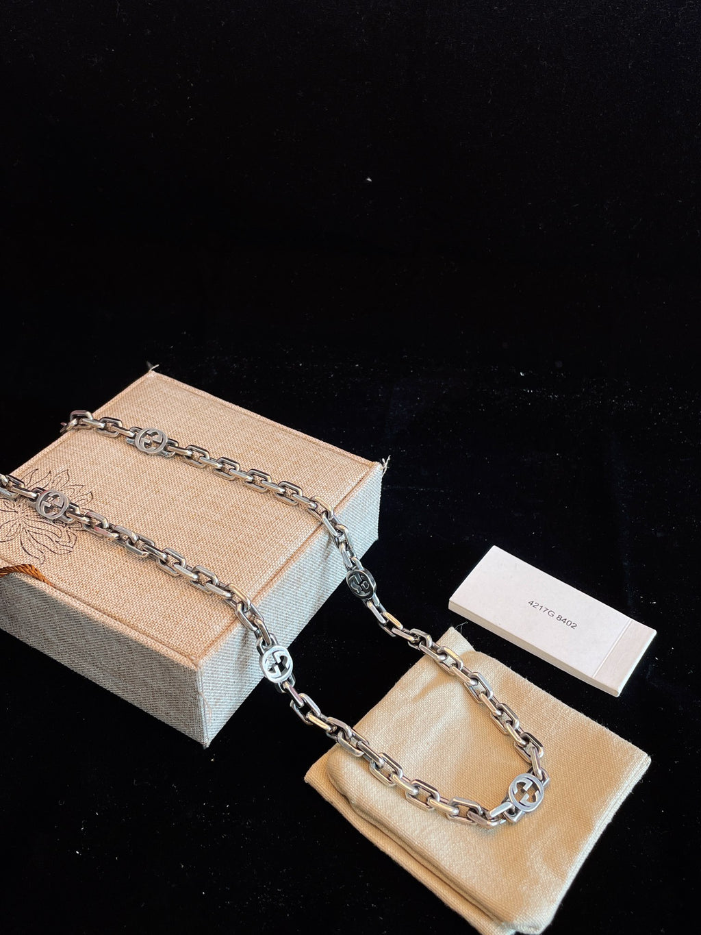 GUCCI 925 Sterling Silver Interlocking-G Necklace