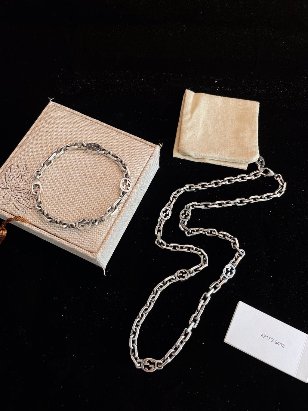 GUCCI 925 Sterling Silver Interlocking-G Necklace