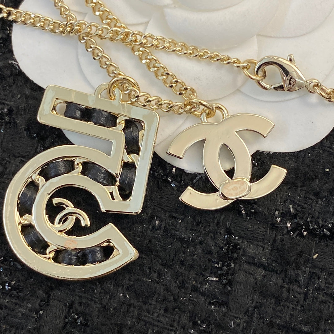 CHANEL Crystal Layered Long Necklace