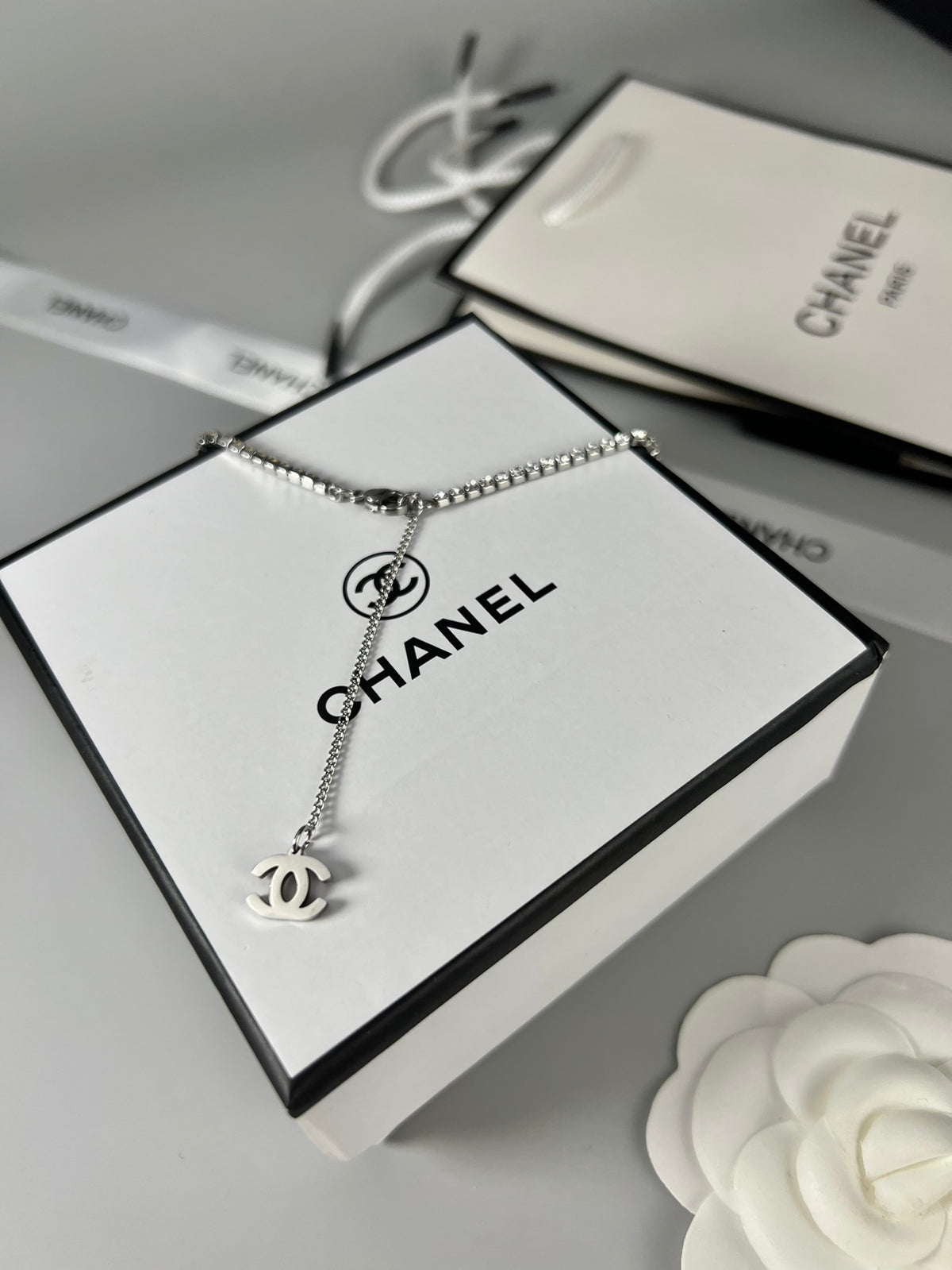 CHANEL P75 Double-C Tassel Vintage Necklace