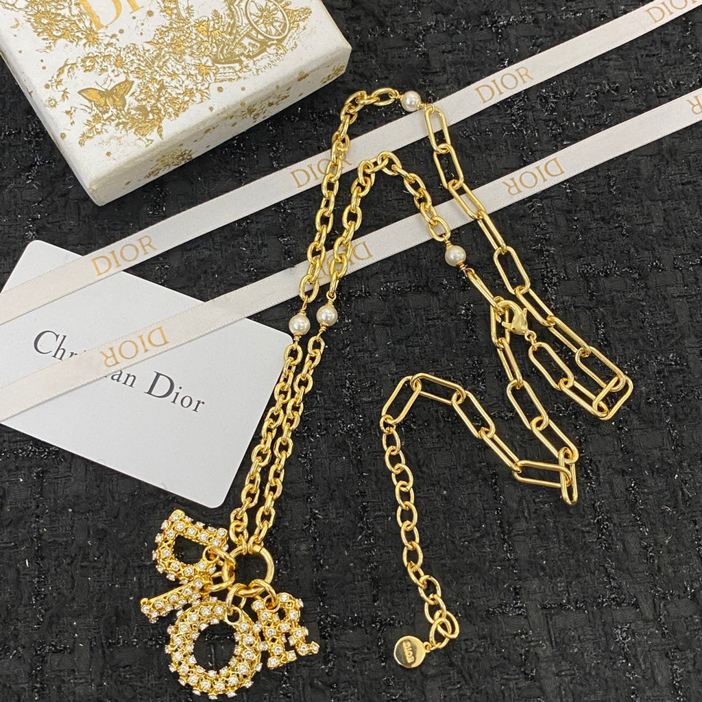 DIOR Crystal Long Necklace