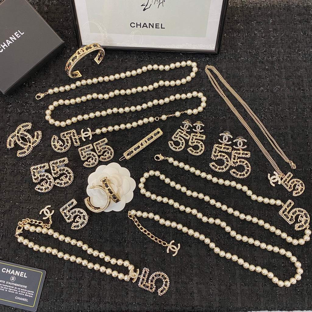 CHANEL Crystal Layered Long Necklace