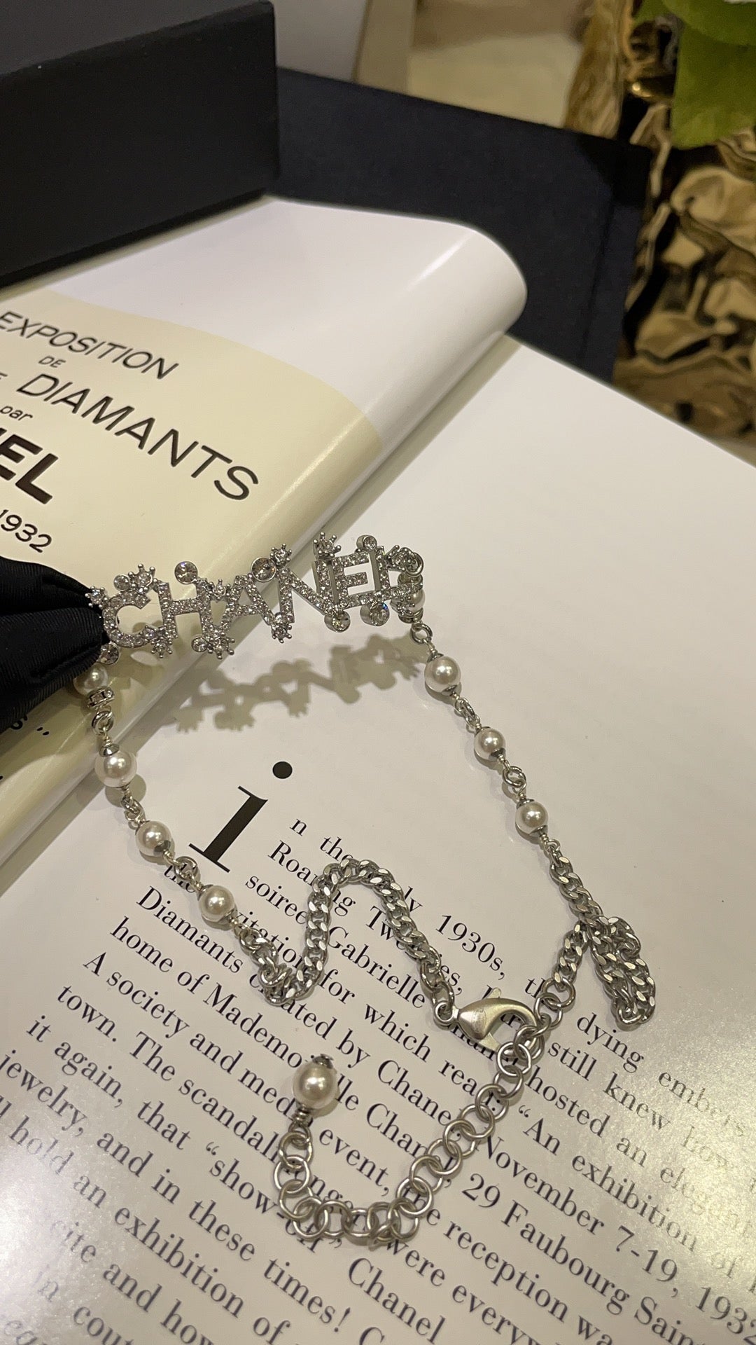 CHANEL Pearl Crystal Necklace