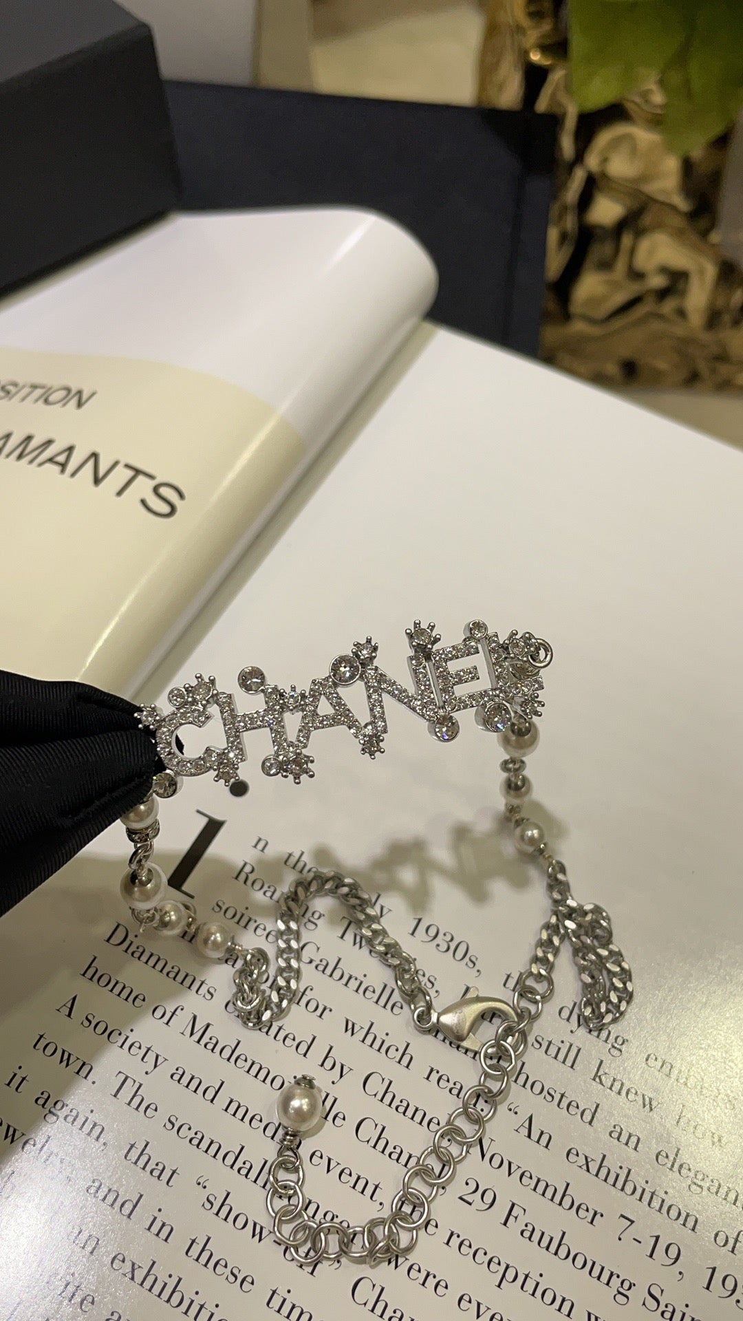 CHANEL Pearl Crystal Necklace