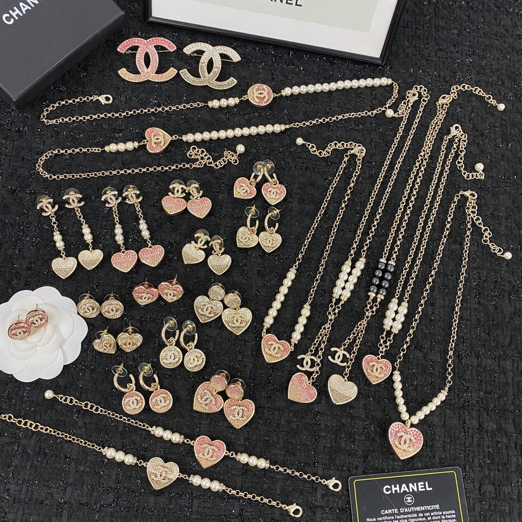 CHANEL Crystal Double-C Pendant Necklace