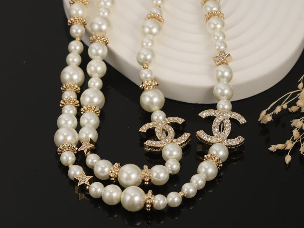 CHANEL Pearl Double-C Long Necklace