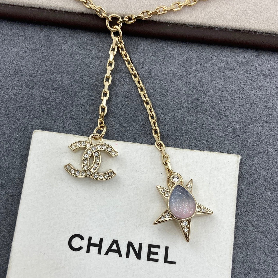 CHANEL P80 Crystal Double-C Necklace