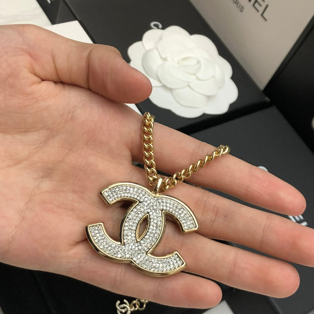 CHANEL Crystal Double-C Necklace