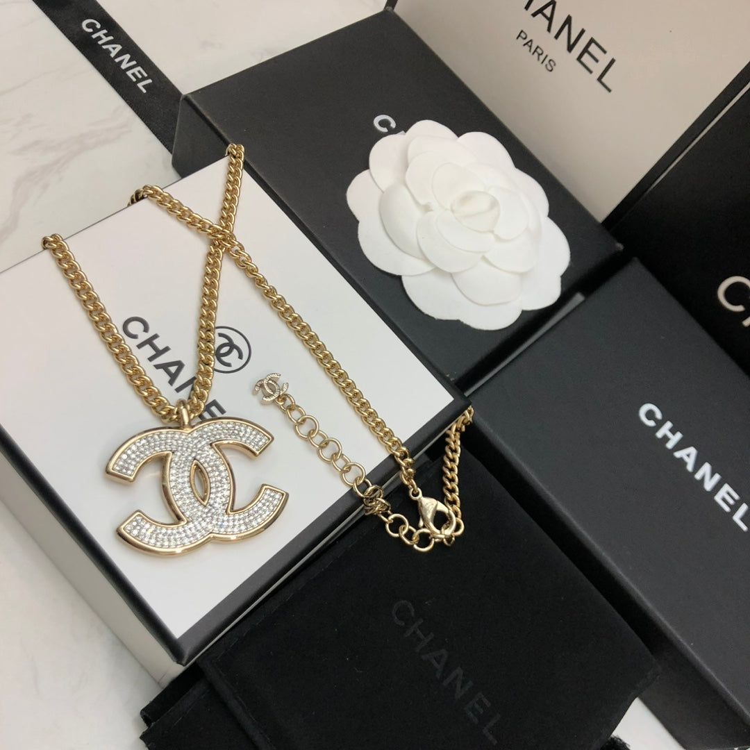 CHANEL Crystal Double-C Necklace