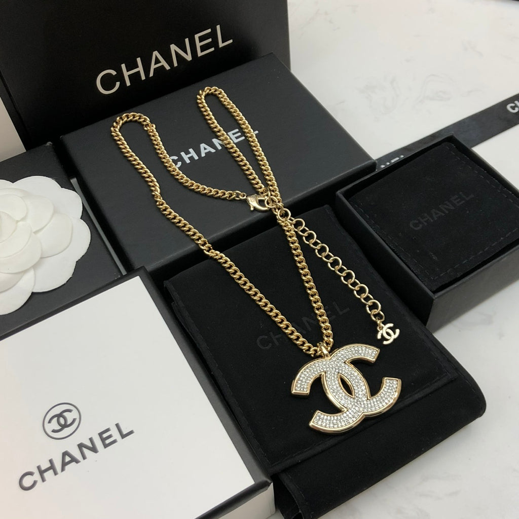 CHANEL Crystal Double-C Necklace