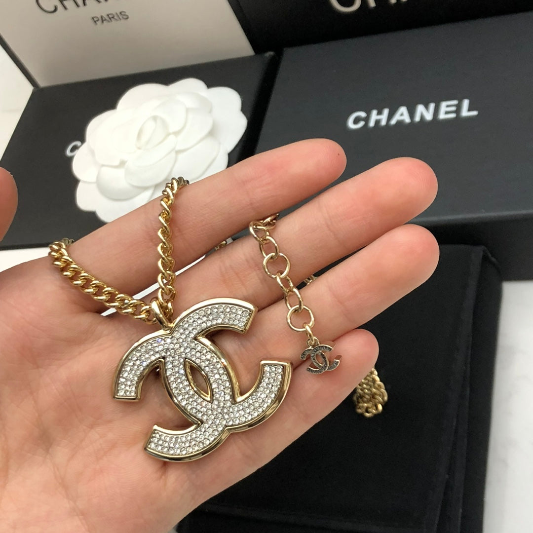 CHANEL Crystal Double-C Necklace